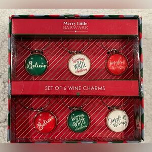 Christmas Wine Charms Boxed Set of 6 New in Package